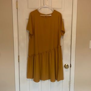 Smock Dress with Asymmetrical Hem